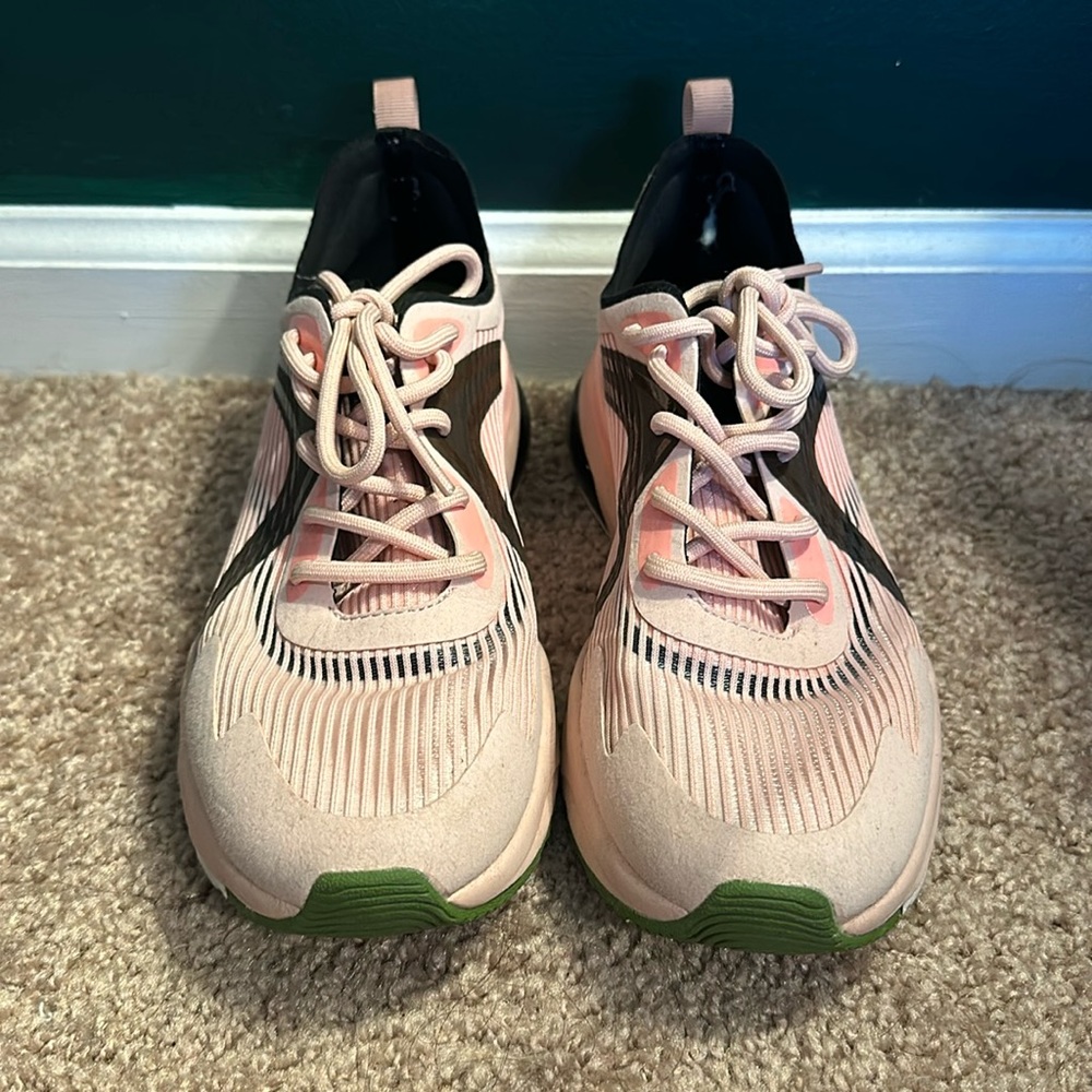Fabletics sneakers, size 7. Pink with black accents